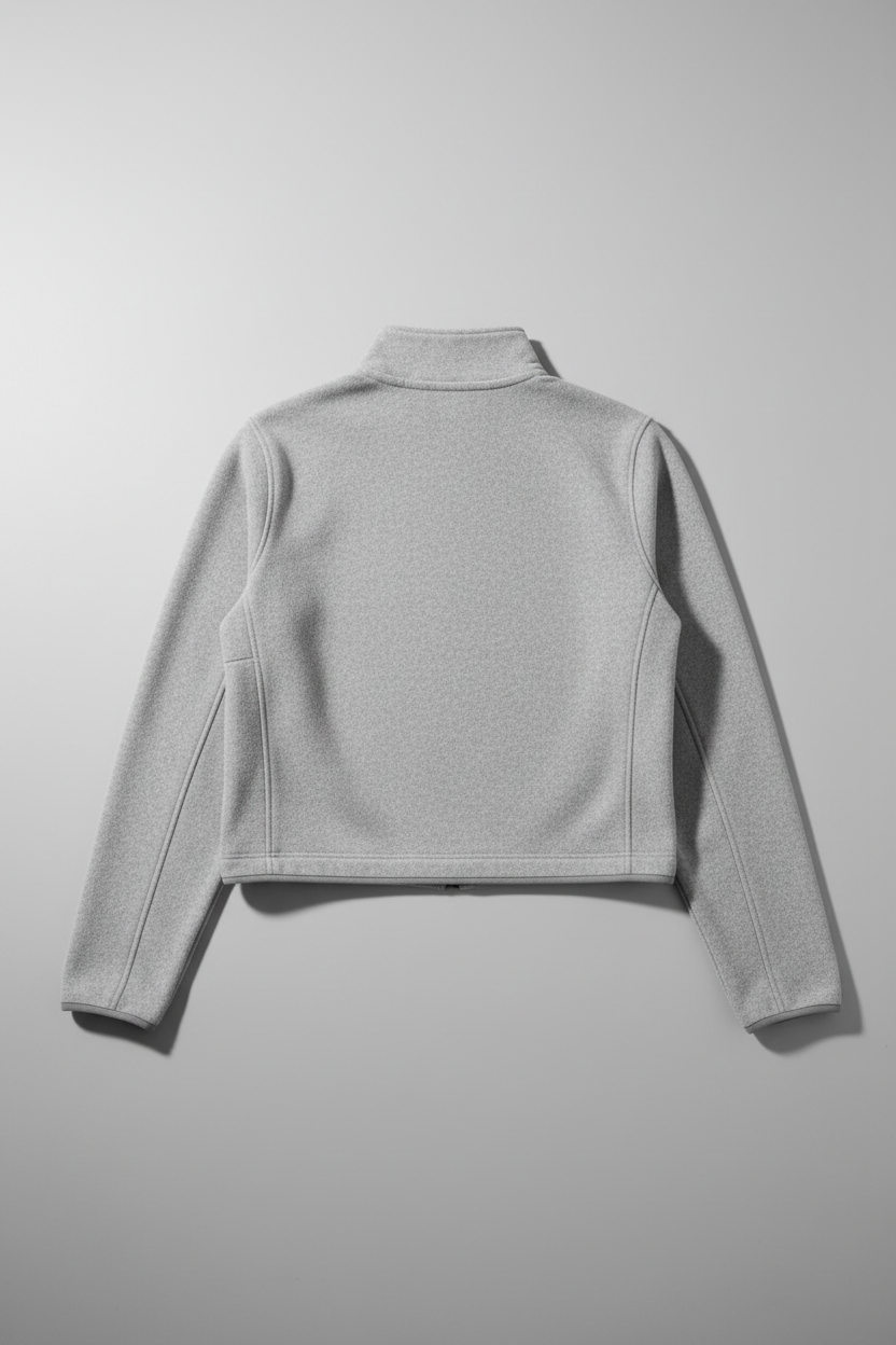 Light Gray Back View Crop Jacket