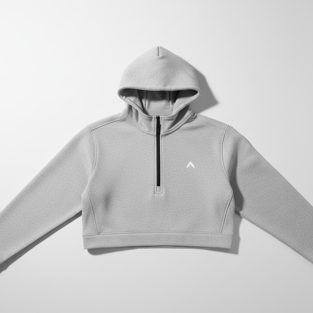 Light Gray Half-Zip Flat Lay