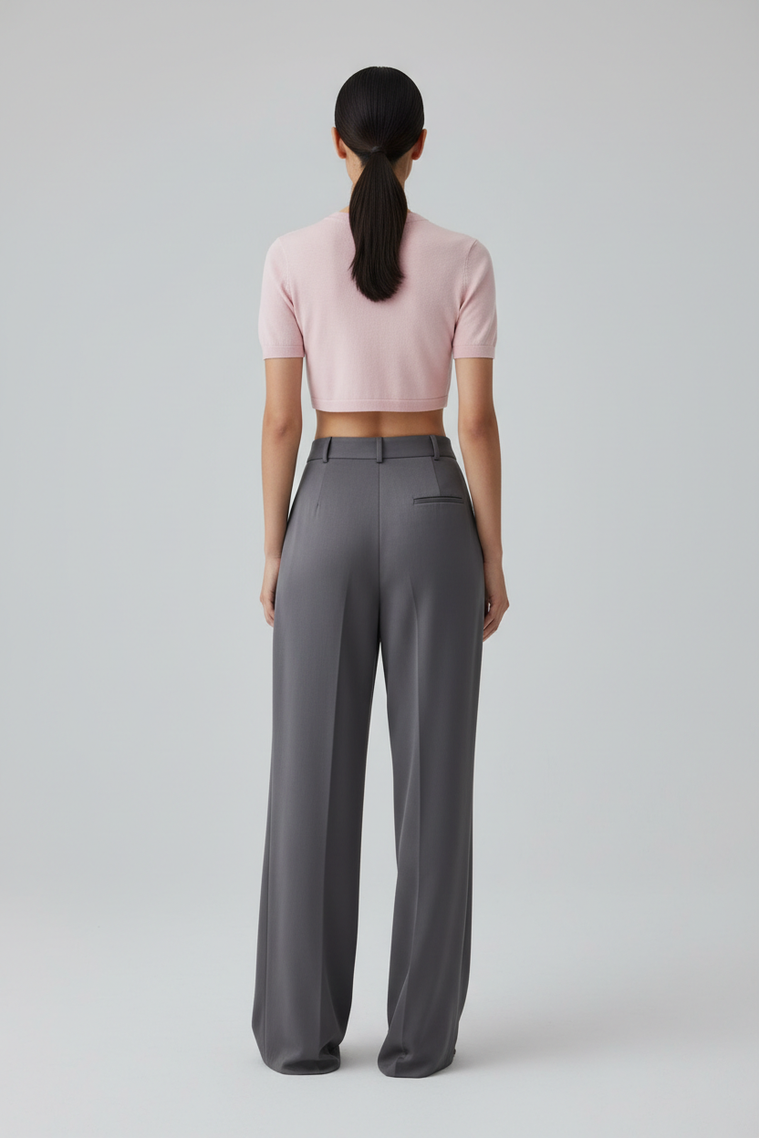 Light pink crop top back view