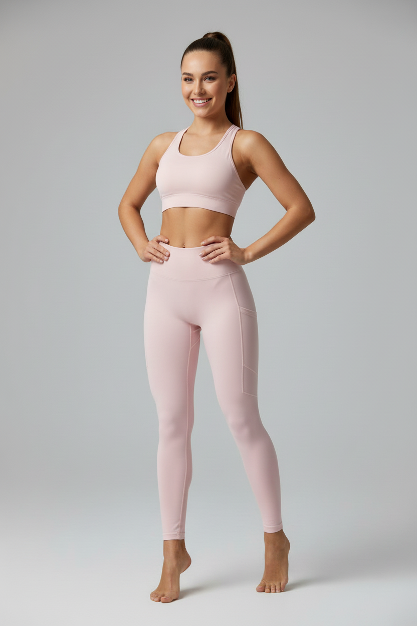 Light pink leggings with pockets
