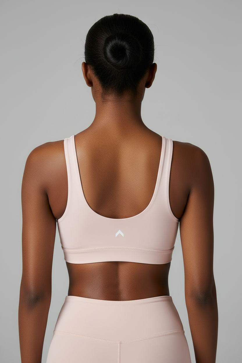 Light pink sport bra - back view