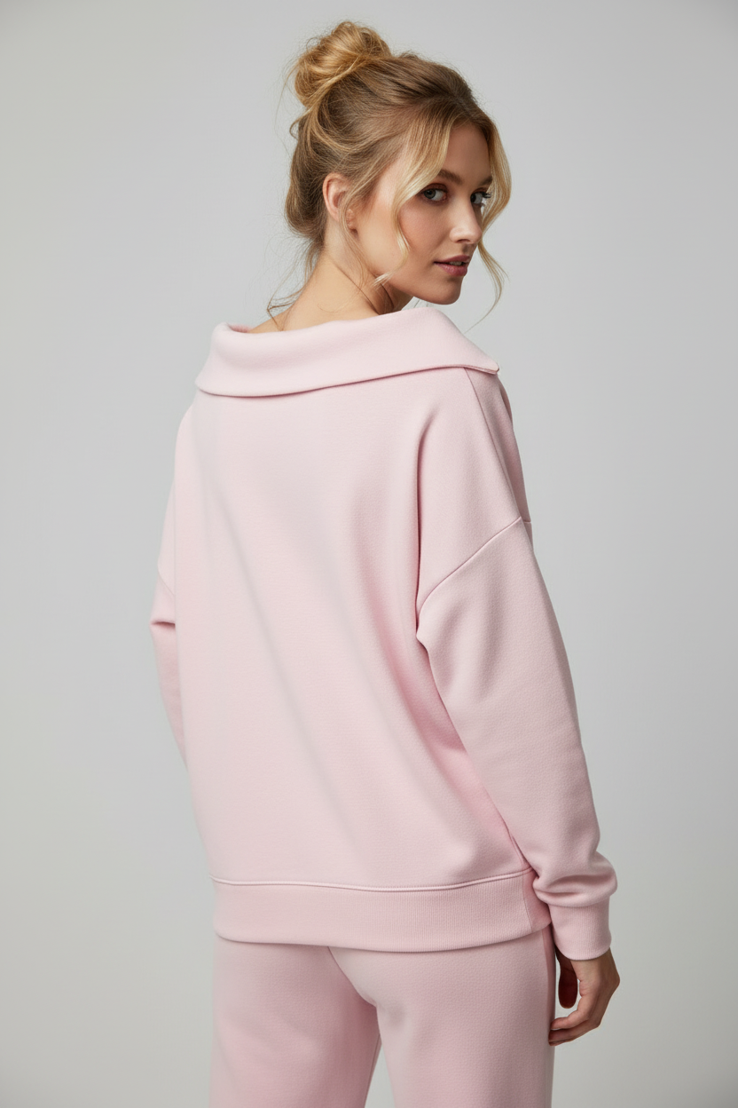 Light pink sweatshirt back view