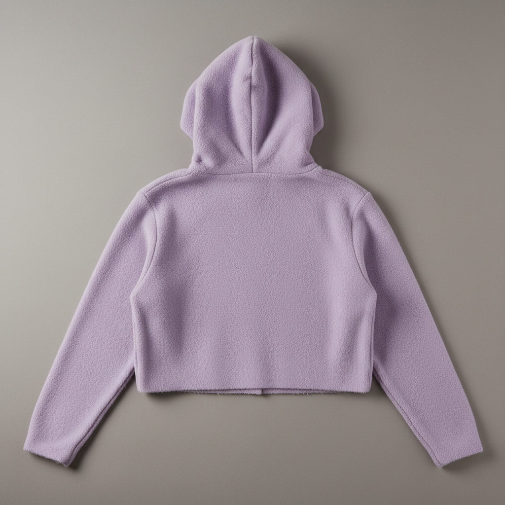 Lilac Crop Hoodie - Back View