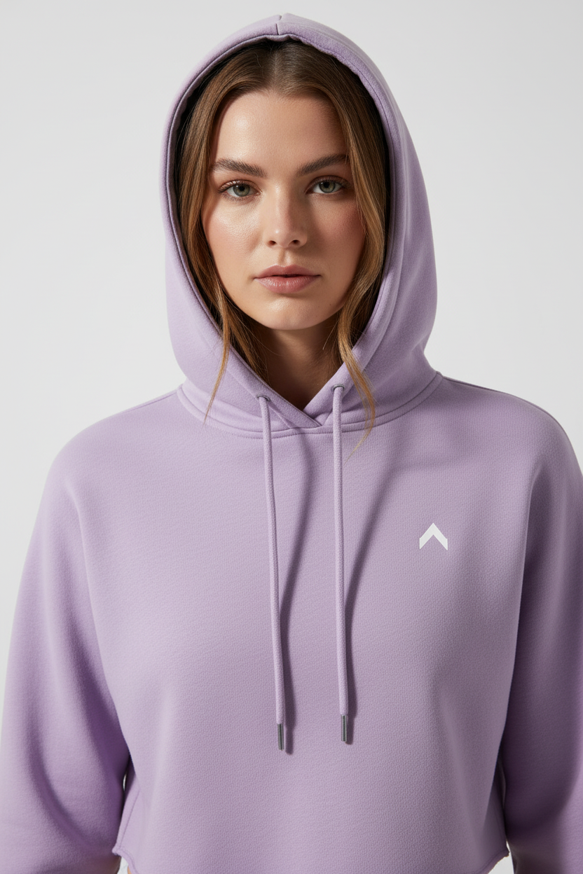 Lilac Crop Hoodie