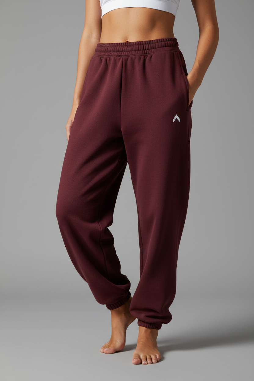 Maroon Baggy Sweatpants