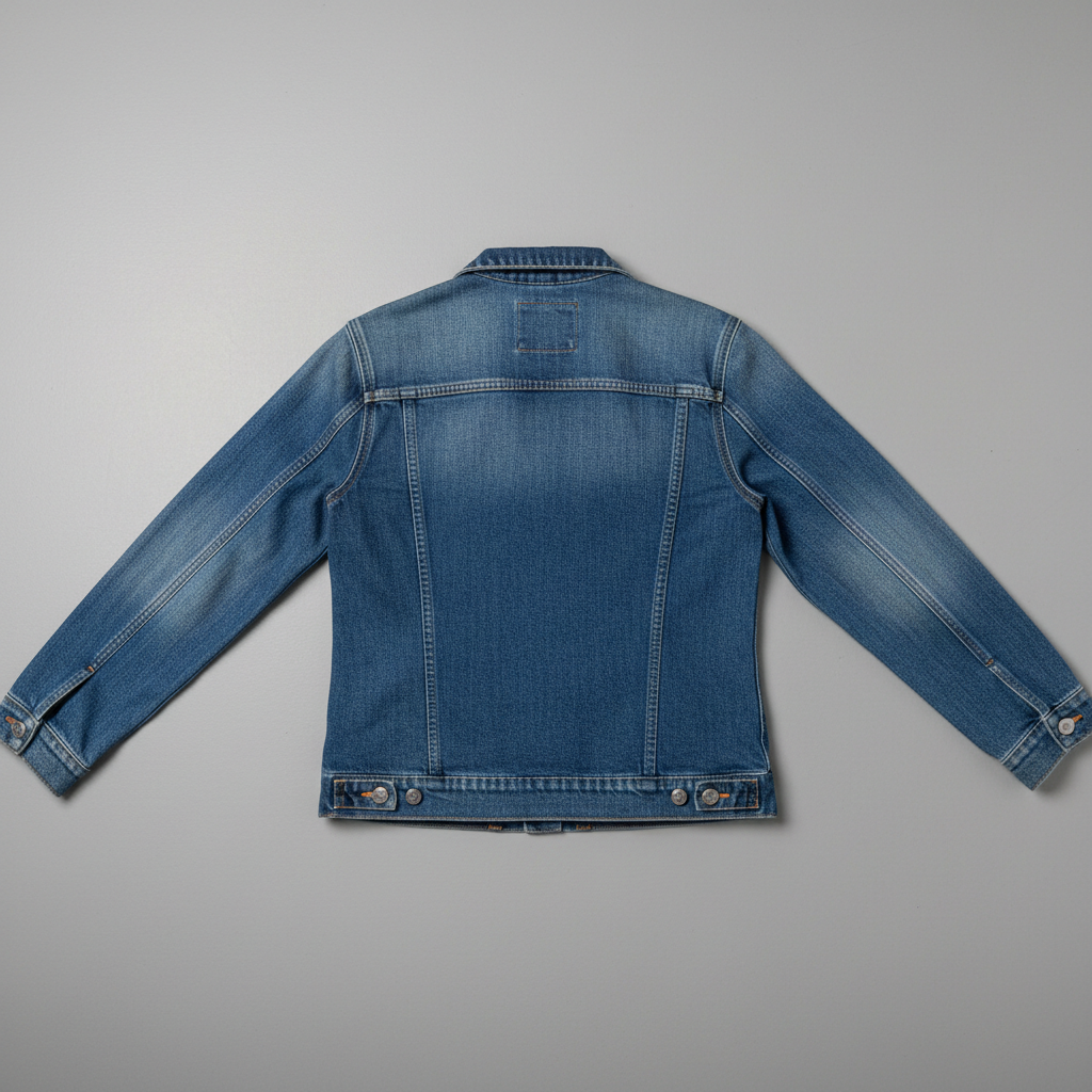 Medium Blue Denim Jacket - Back