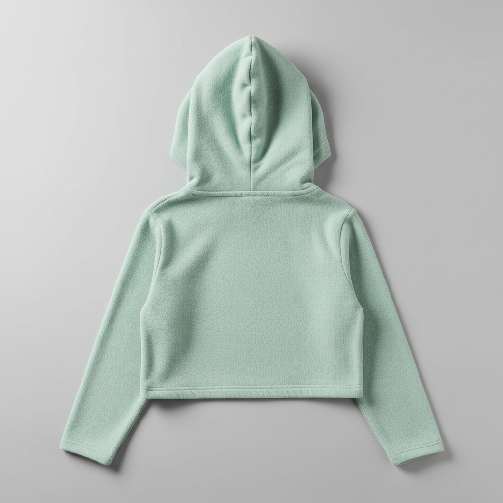 Mint Crop Hoodie - Back View