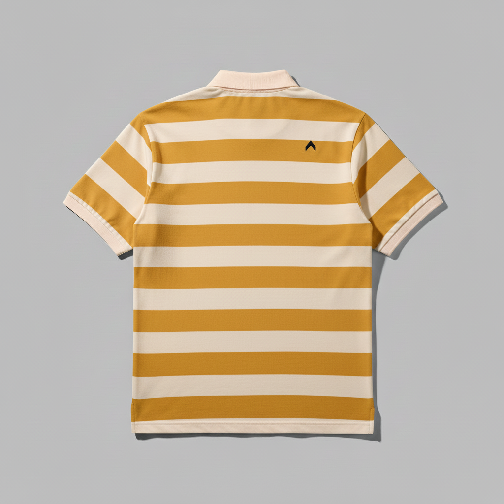 Mustard striped polo back