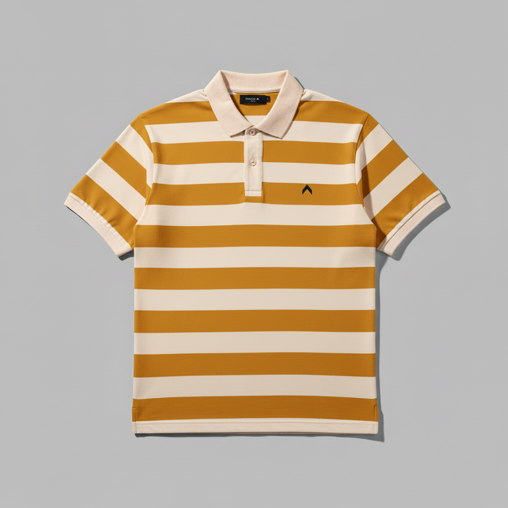 Mustard striped polo
