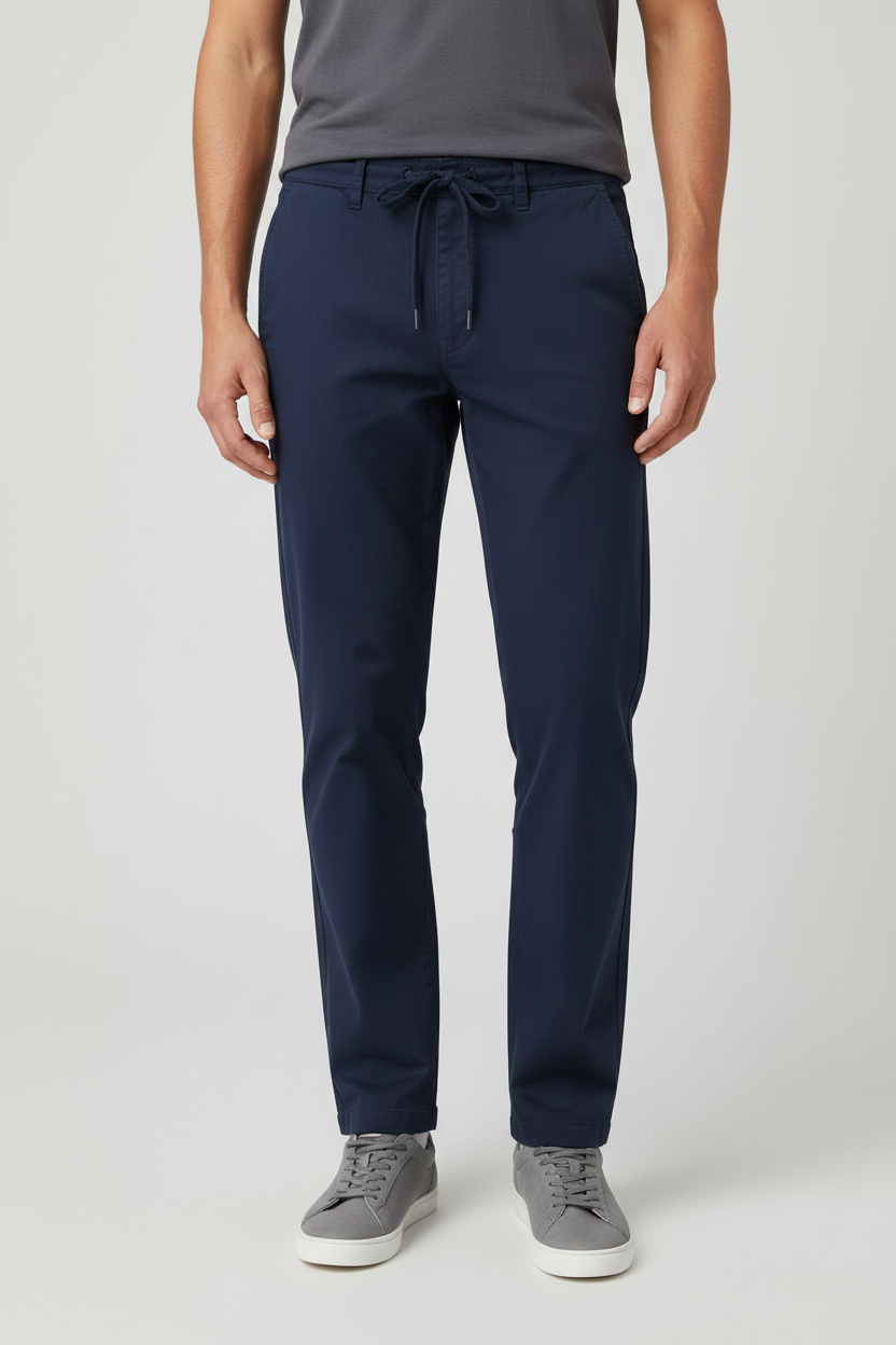 Navy Blue Drawstring Pants