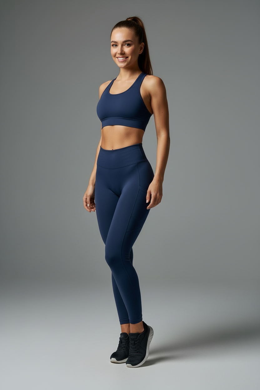 Navy blue leggings with pockets