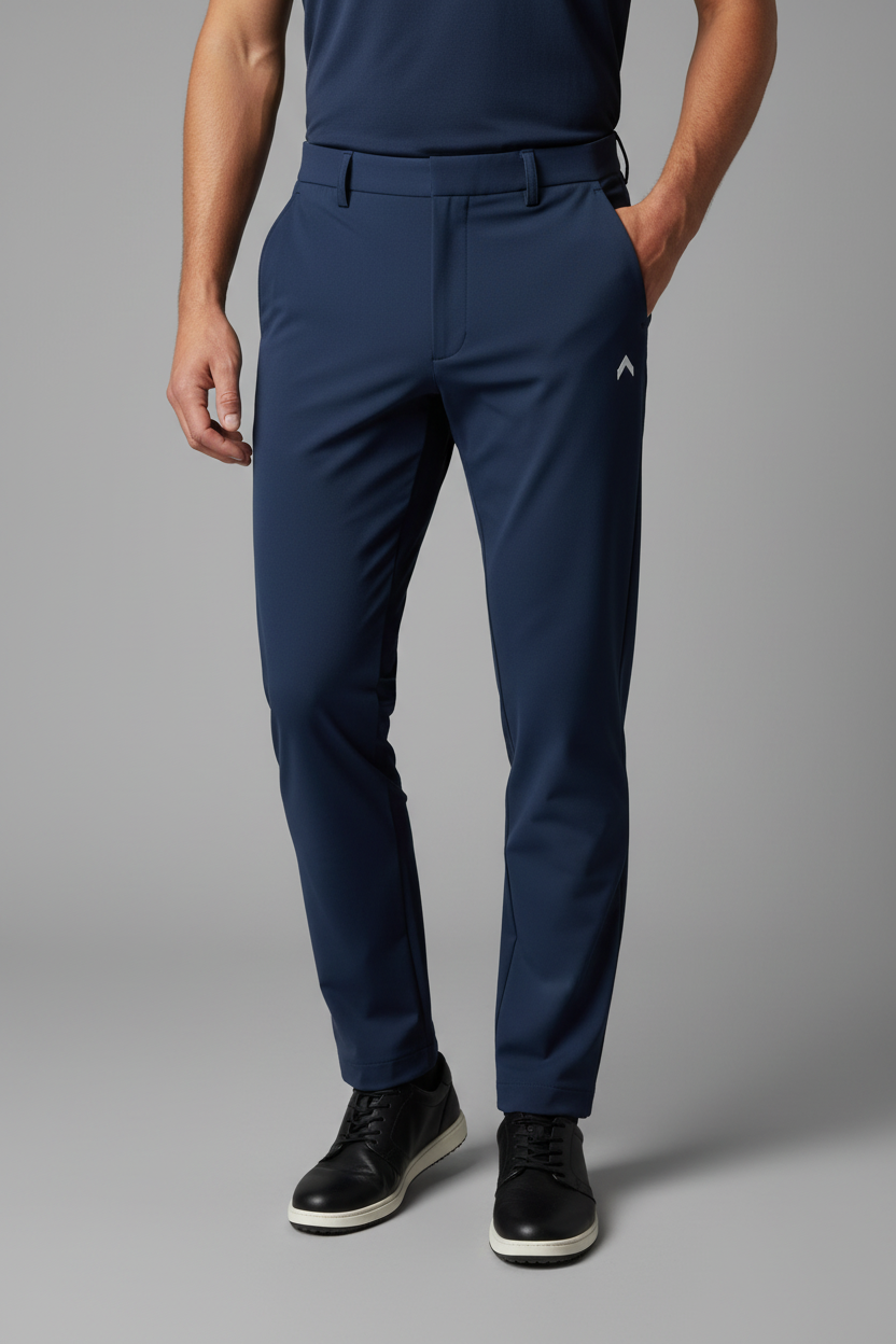 Navy Golf Pants with Logo