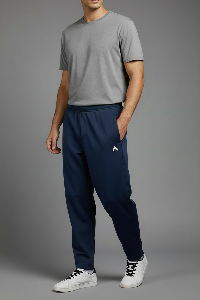 Navy Track Pants with Logo