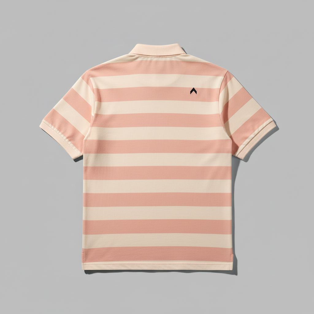 Peach pink and cream horizontal stripes