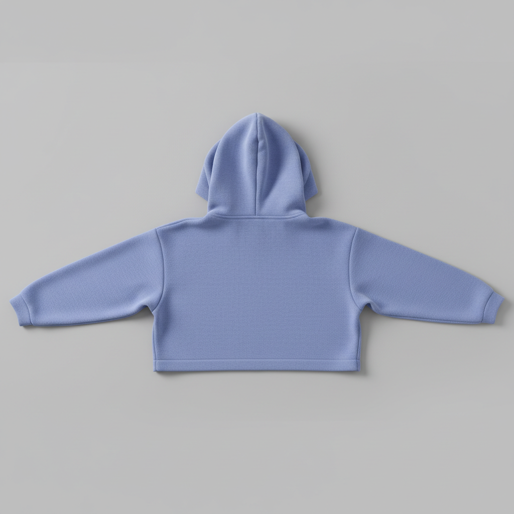 Periwinkle Crop Hoodie - Back View
