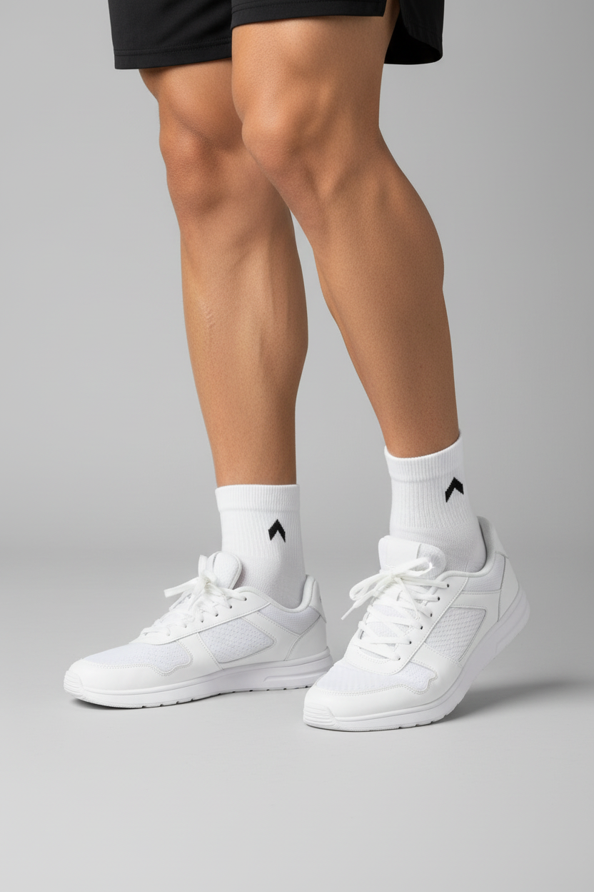 Person wearing white ankle socks