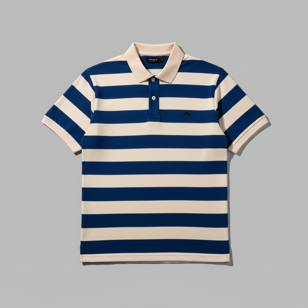 Royal blue striped polo