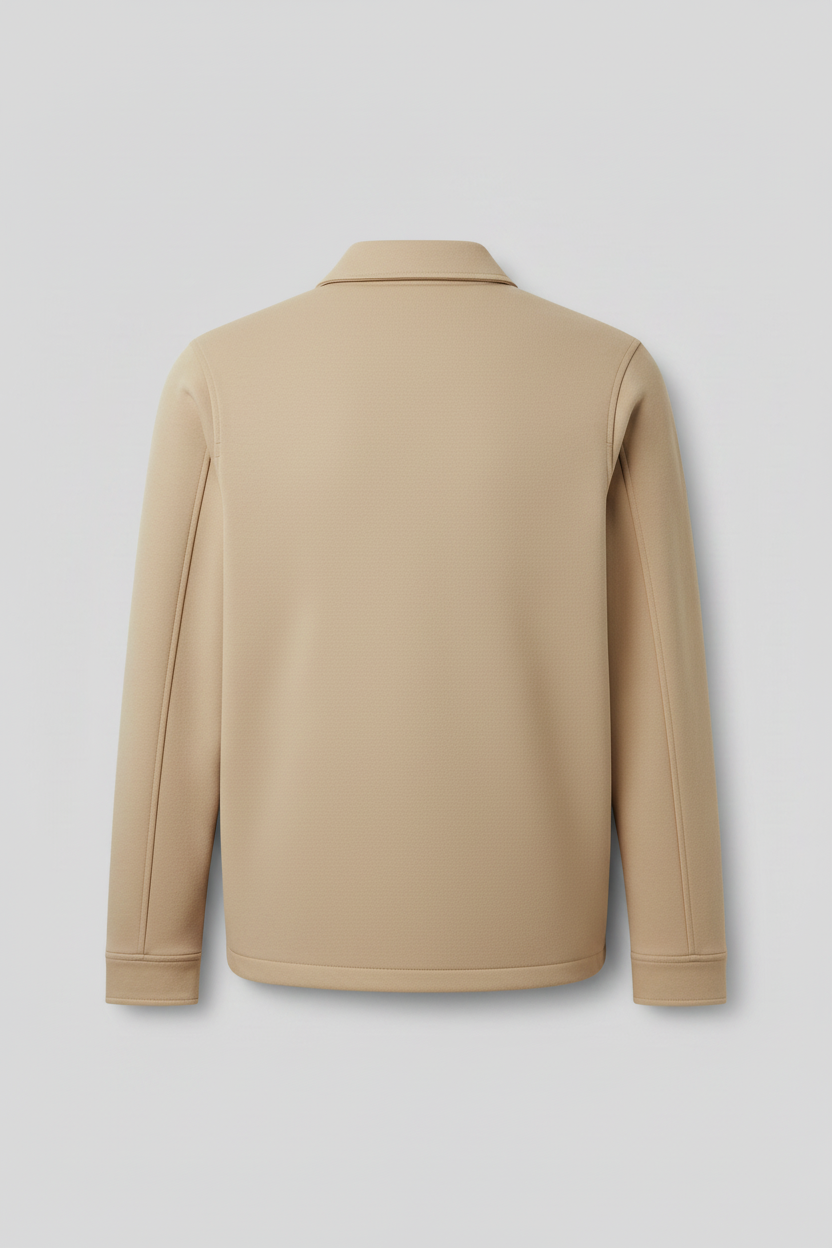 Tan beige jacket back view