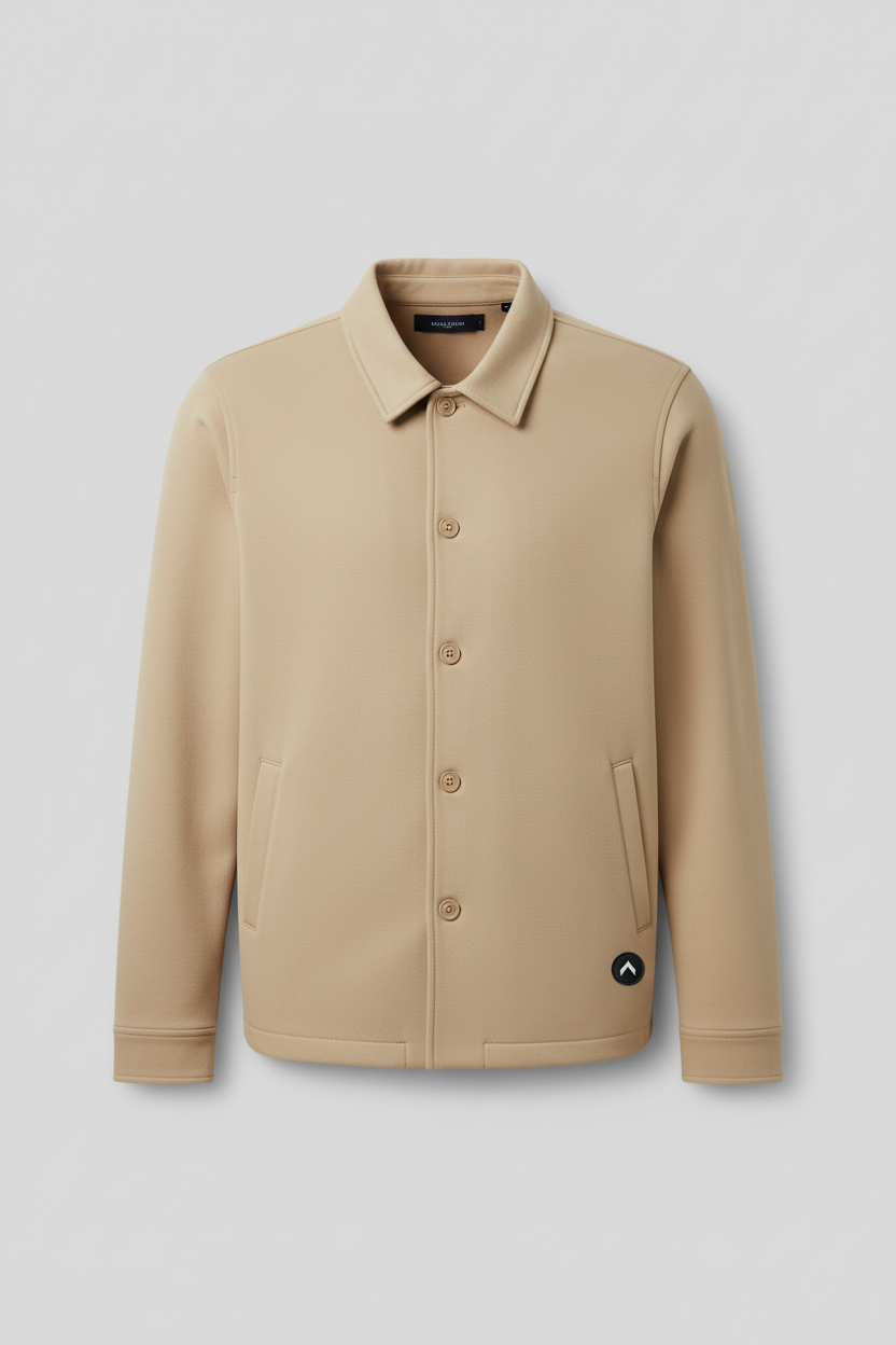 Tan beige jacket with logo
