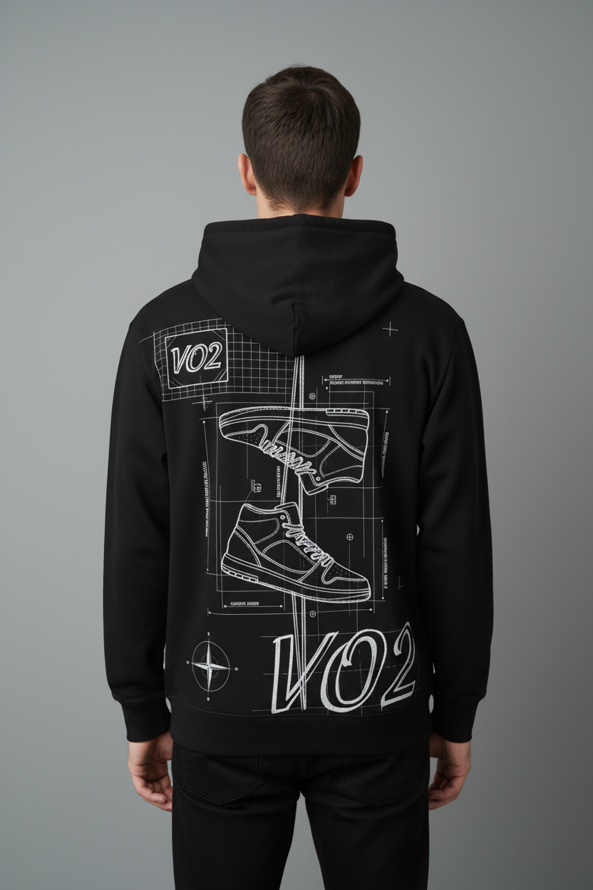 VO2 Black Hoodie Model