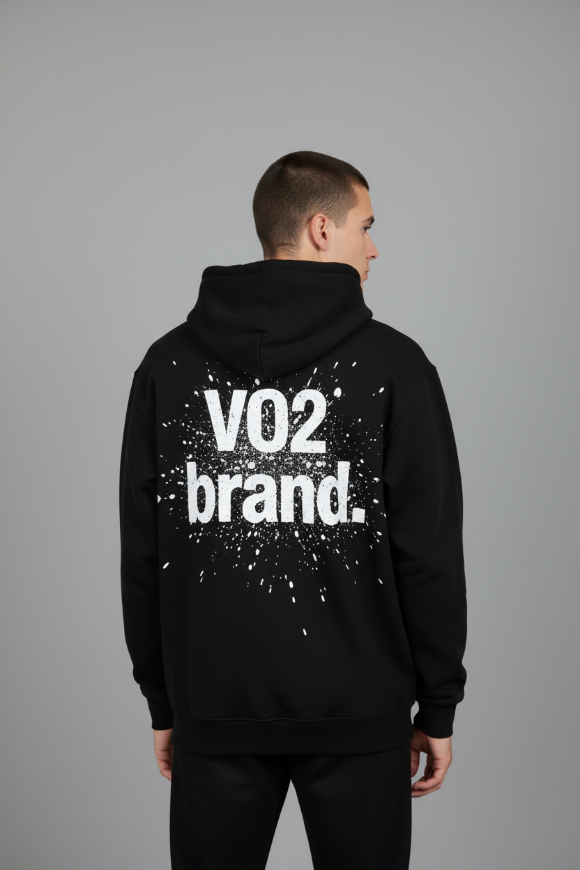 VO2 Splatter Black Hoodie Model