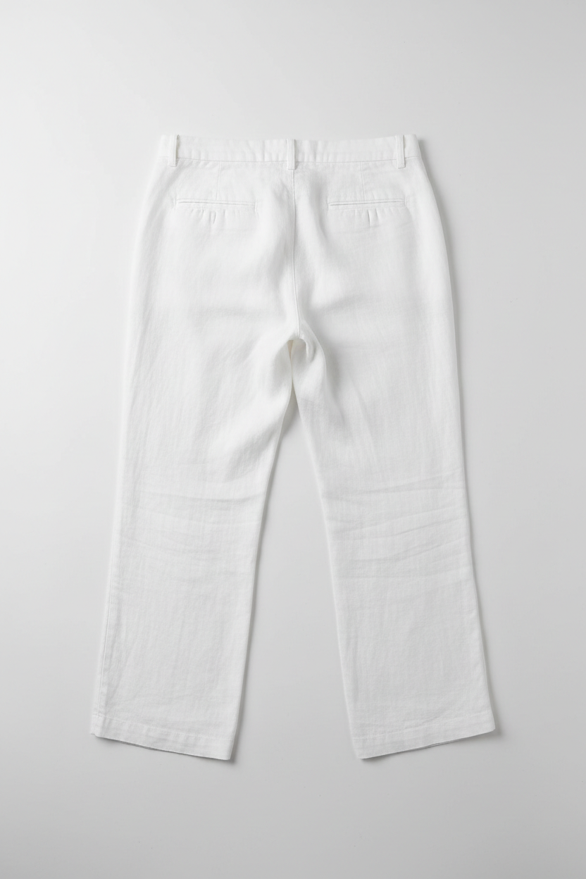 White Linen Pants - Back View