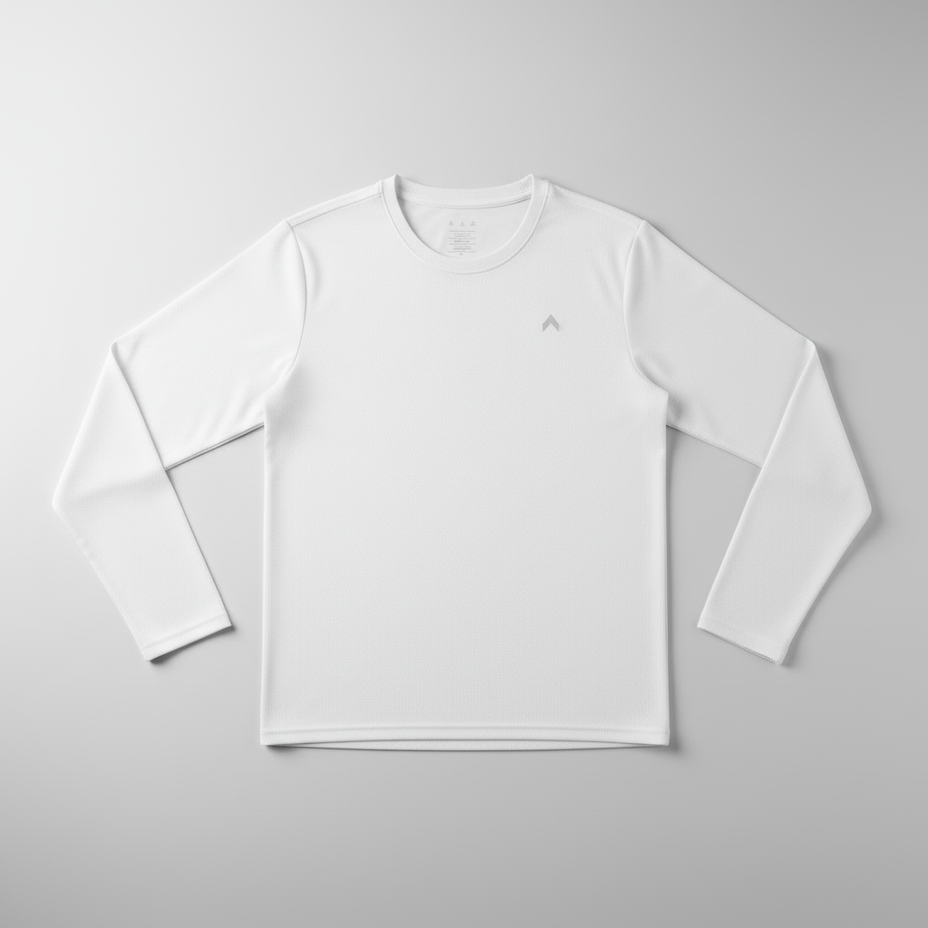White Long Sleeve Running Shirt