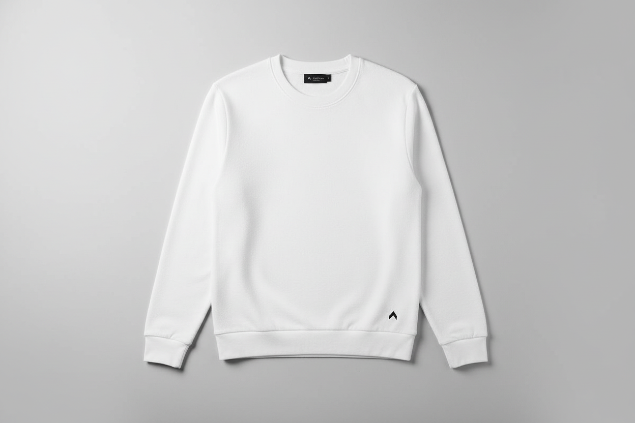 White Sweater - Bottom Logo Only
