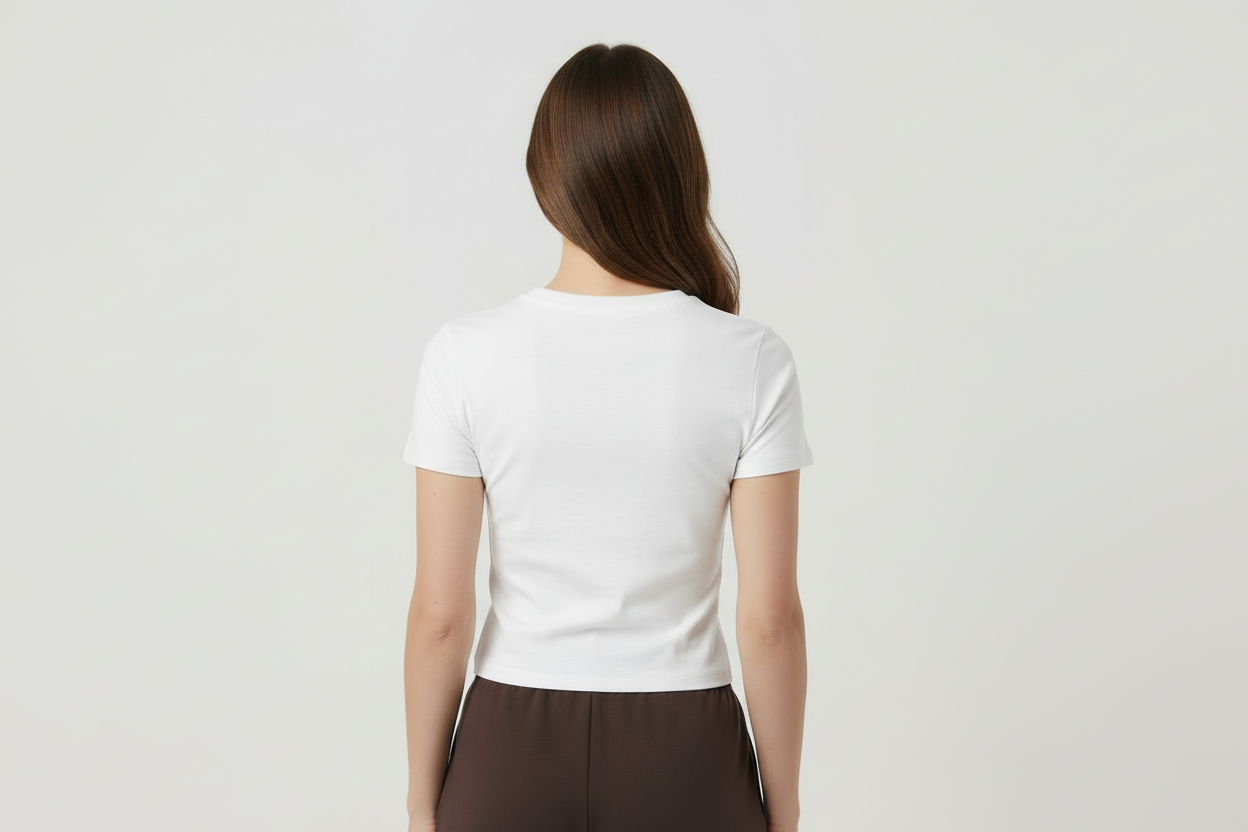 White t-shirt back view
