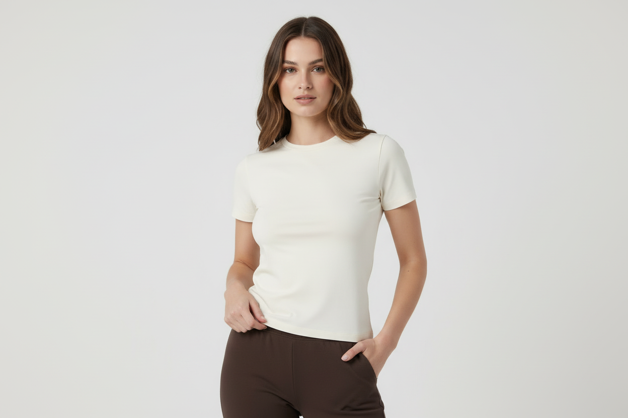 White t-shirt front view - variation 2