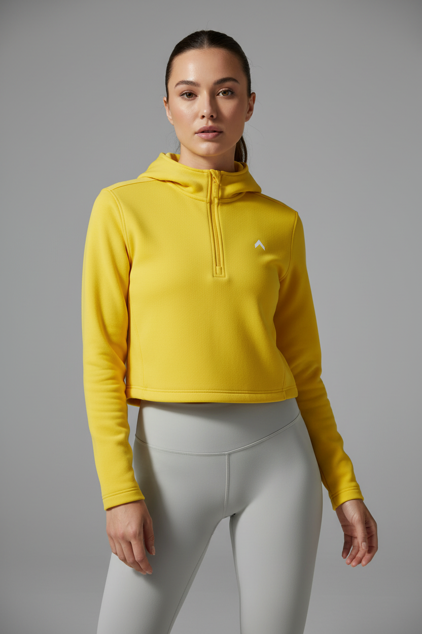 Yellow Crop Top Hoodie